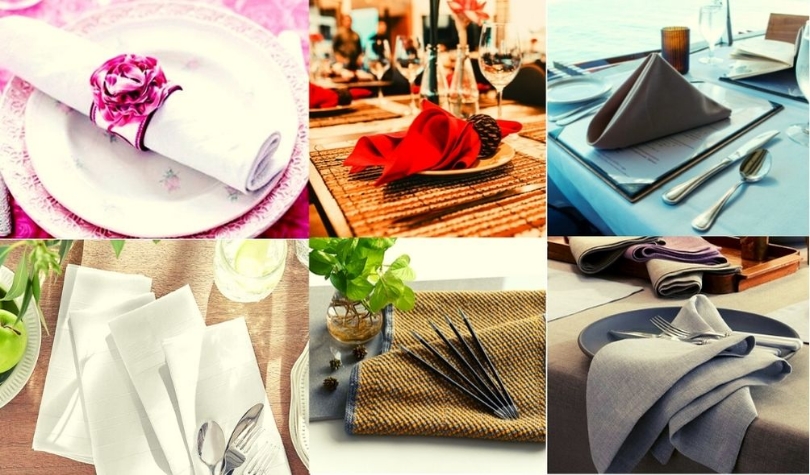 Vast range of Table Napkins for High–Class Restaurants / Banquet Hall / Wedding Parties